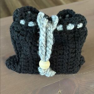 Handmade Black Crochet Pouch
